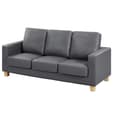 Caridad PU Leather Sofa Suite In Grey