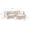 Caronia Plush Velvet U Shaped Corner Sofa In Beige