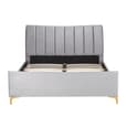 Carteret Fabric Small Double Bed In Grey Velvet