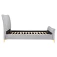 Carteret Fabric Small Double Bed In Grey Velvet
