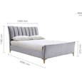 Carteret Fabric Small Double Bed In Grey Velvet