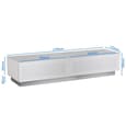 Elements Large Wooden TV Stand With 2 Glass Doors In Grey
