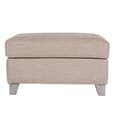 Castro Fabric Foot Stool With Oak Legs In Biscuit