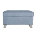 Castro Fabric Foot Stool With Oak Legs In Blue