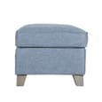 Castro Fabric Foot Stool With Oak Legs In Blue