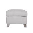 Castro Fabric Foot Stool With Oak Legs In Light Grey