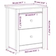 Chael Pine Wood Bedside Cabinet With 2 Drawers In Honey Brown