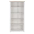 Chatfield Wooden Bookcase With 5 Shelves In White And Oak