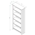 Chatfield Wooden Bookcase With 5 Shelves In White And Oak