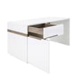 Cheya High Gloss Dressing Table With 1 Door In White Truffle Oak