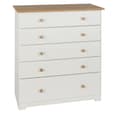 Chorley Wooden Chest Of 5 Drawers In White And Oak Furniture in Fashion