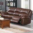 Claton Faux Leather Electric Recliner 3+2 Seater Sofa Set In Tan
