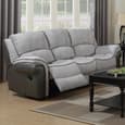 Claton Faux Leather Fabric Recliner 3+2 Seater Sofa Set In Grey