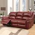 Claton Faux Leather Recliner 3+1+1 Seater Sofa Set In Burgundy