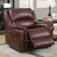 Claton Faux Leather Recliner 3+1+1 Seater Sofa Set In Burgundy