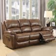 Claton Faux Leather Recliner 3+1+1 Seater Sofa Set In Tan