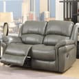 Claton Faux Leather Recliner 3+2 Seater Sofa Set In Grey