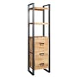 Clio Industrial Slim Bookcase In Oak With 3 Drawers 1 Shelf