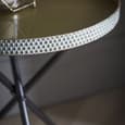 Cloral Round Metal Side Table With Tripod Base In Duck Egg Gold