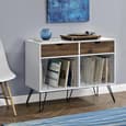 Catoosa Wooden Office Cabinet White 2 Drawers In Oak And White