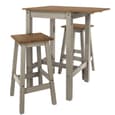 Consett Wooden Drop Leaf Breakfast Table 2 High Stools In Grey Oak