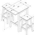 Consett Wooden Drop Leaf Breakfast Table 2 High Stools In Grey Oak