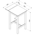 Consett Wooden Drop Leaf Breakfast Table 2 High Stools In Grey Oak
