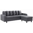 Cornelius Leather Corner Sofa In Grey