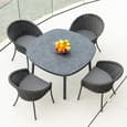 Crod Outdoor 1200mm Pebble Dining Table With 4 Chairs In Grey