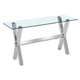 Crossley Clear Glass Console Table With Stainless Steel Legs