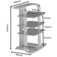 Curved HI-FI Stand In Oak Veneer With Glass Shelves