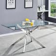 Daytona Large Clear Glass Dining Table 4 Imperial Grey Chairs