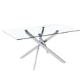 Daytona Large Clear Glass Dining Table 4 Imperial Grey Chairs