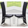Daytona Large Glass Dining Table With 6 Ravenna Black Chairs