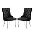 Daytona Round Clear Glass Dining Table 4 Imperial Black Chairs
