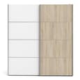 Dcap Wooden Large Wardrobe With 2 Sliding Doors In White Oak