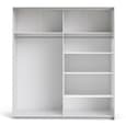 Dcap Wooden Large Wardrobe With 2 Sliding Doors In White Oak