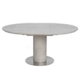 Delta Round Extending Dining Table With Brushed Steel Base