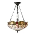 Dragonfly Beige 3 Lights Medium Inverted Pendant Light In Bronze