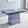 Elgin Convertible Grey Gloss Dining Table 6 Petra Grey Chairs