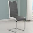 Elgin Convertible Grey Gloss Dining Table 6 Petra Grey Chairs