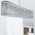 Elise 8 Light Clear Crystal Bar Pendant Light In Chrome