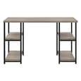 Ellicott Wooden Laptop Desk With 4 Shelves In Grey Oak