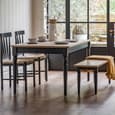 Elvira Wooden Extending Dining Table In Oak And Meteror