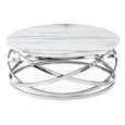 Enrico Round Glass Coffee Table In Diva Marble Effect