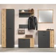 Estero Wooden Hallway Furniture Set In Anthracite And Oak