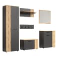 Estero Wooden Hallway Furniture Set In Anthracite And Oak