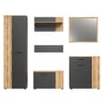 Estero Wooden Hallway Furniture Set In Anthracite And Oak