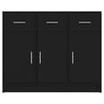 Exeter Wooden Sideboard With 3 Doors 3 Drawers In Black