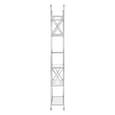Fafnir Cross Design Clear Glass Bookshelf With Silver Frame